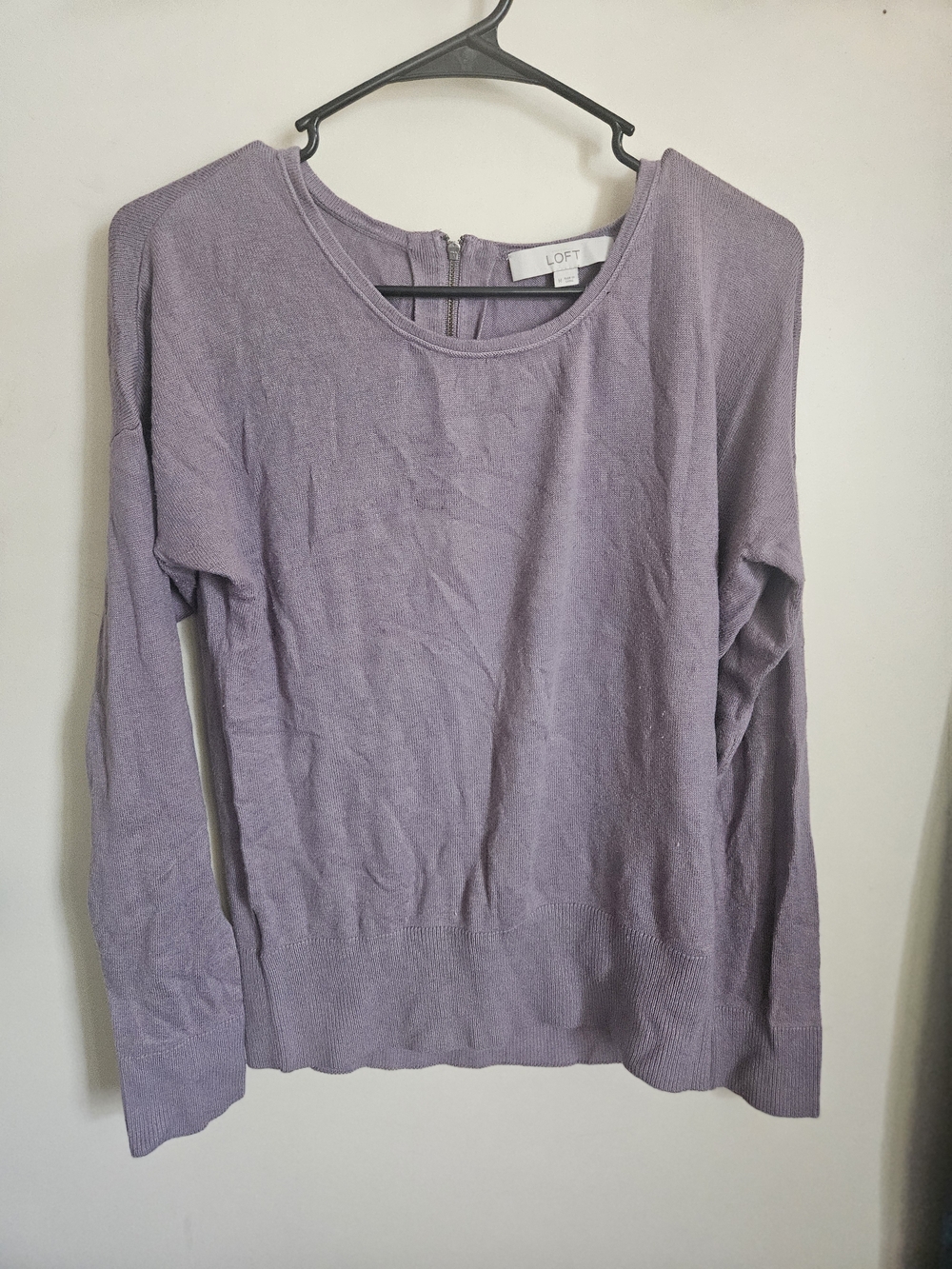LOFT Light Purple Crewneck Long Sleeve Top